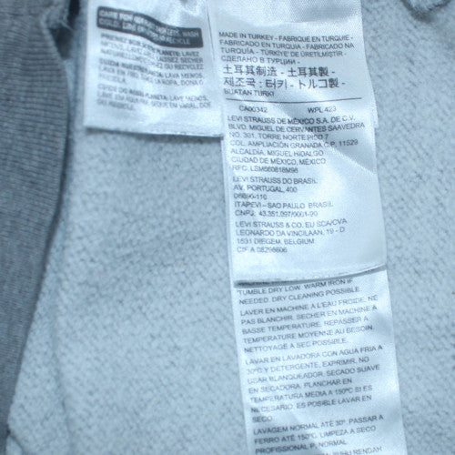 Levi's Men's Grey Full Zip Hoodie L Regular Fit Cotton Blend