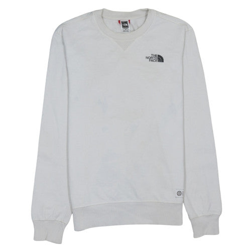 The North Face Mens White Small Crew Neck Pullover Sweatshirt