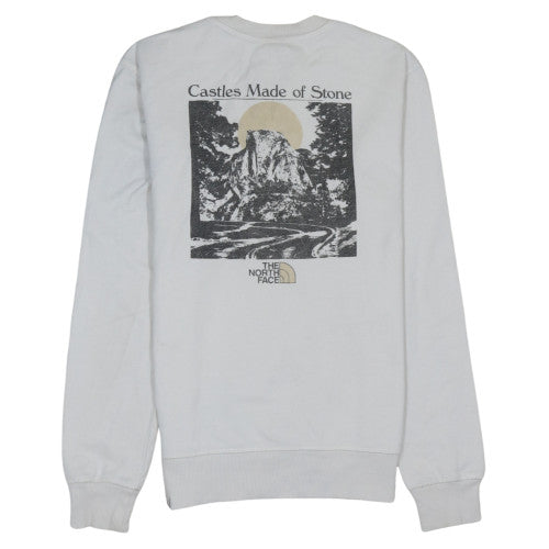 The North Face Mens White Small Crew Neck Pullover Sweatshirt