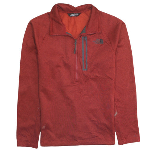 The North Face Mens Red 1/4 Zip Fleece Sweatshirt M Regular