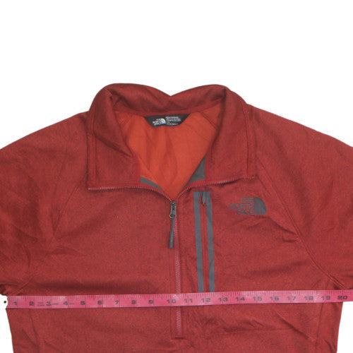 The North Face Mens Red 1/4 Zip Fleece Sweatshirt M Regular