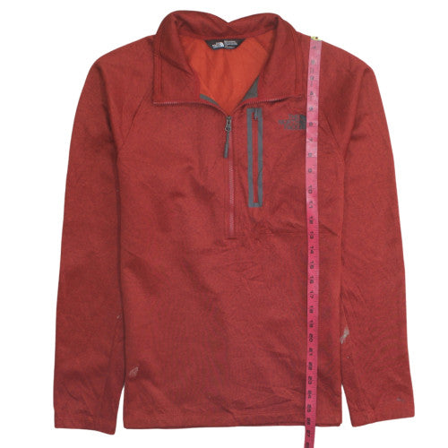 The North Face Mens Red 1/4 Zip Fleece Sweatshirt M Regular
