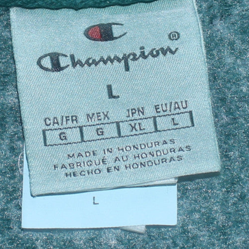 Champion Mens Green V-Neck Pullover Sweatshirt Size L