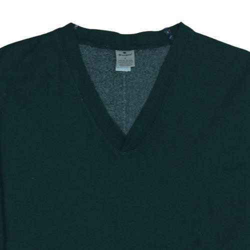 Champion Mens Green V-Neck Pullover Sweatshirt Size L