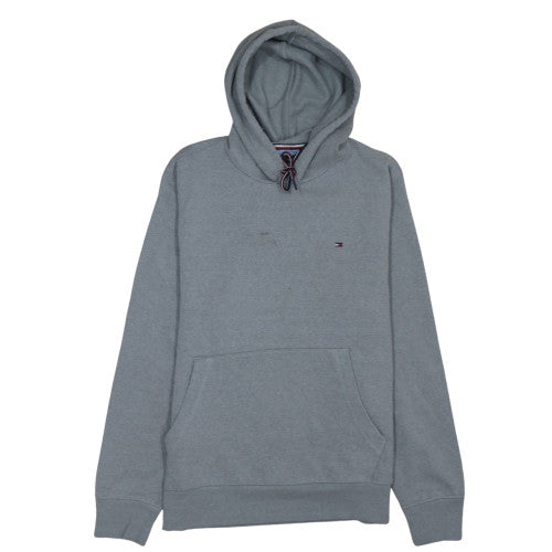 Tommy Hilfiger Men's Grey Pullover Hoodie L Cotton Blend