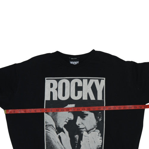 Rocky Black Graphic Print Sweatshirt Women M Pullover Crew Neck