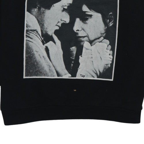 Rocky Black Graphic Print Sweatshirt Women M Pullover Crew Neck