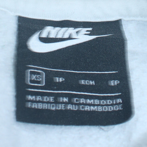 Nike Men's White XS Pullover Hoodie with Logo Print