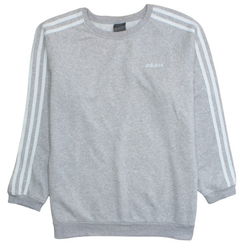 Adidas Women Grey Crew Neck Pullover Sweatshirt Size S