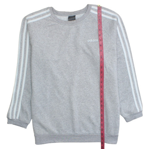 Adidas Women Grey Crew Neck Pullover Sweatshirt Size S