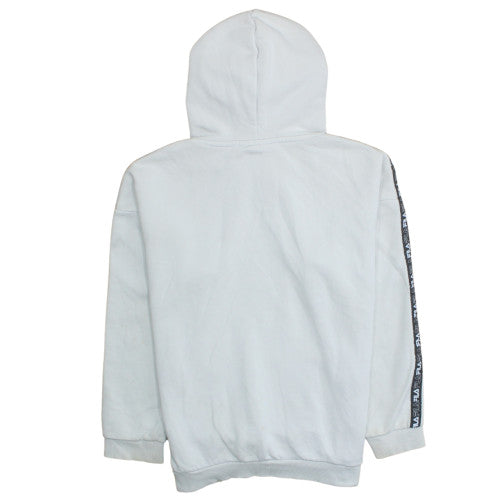 Fila Womens White Pullover Hoodie Size S Cotton Blend Casual