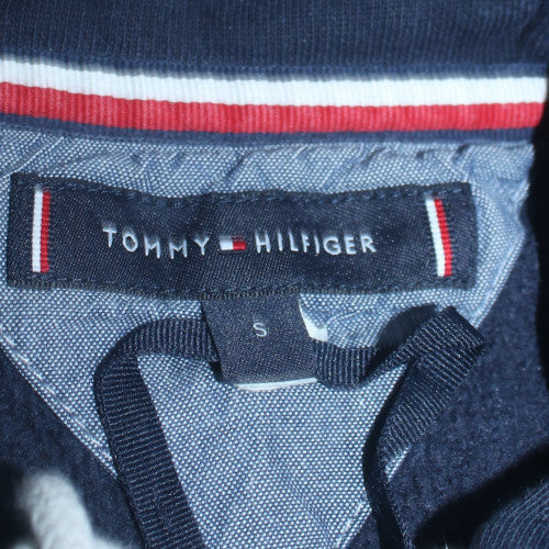 Tommy Hilfiger Men's Blue Pullover Hoodie S Logo Fleece Sweatshirt