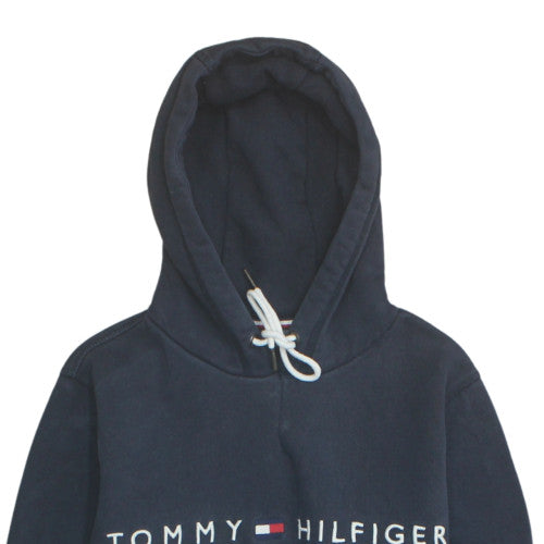Tommy Hilfiger Men's Blue Pullover Hoodie S Logo Fleece Sweatshirt