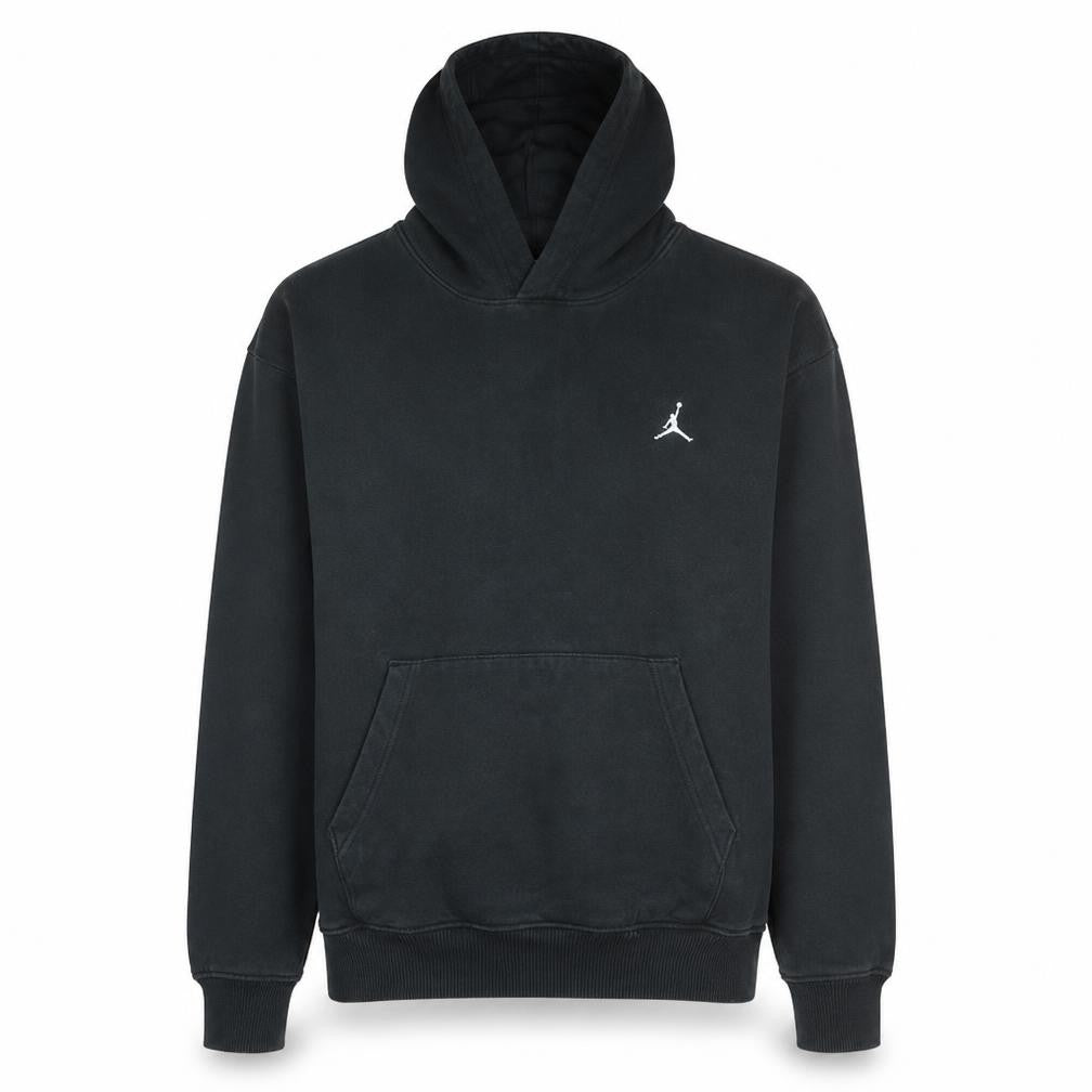Front view of Jordan Men's Black Pullover Hoodie L Logo Fleece Sweatshirt