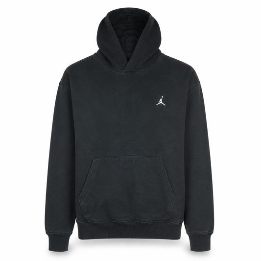 Front view of Jordan Men's Black Pullover Hoodie L Logo Fleece Sweatshirt