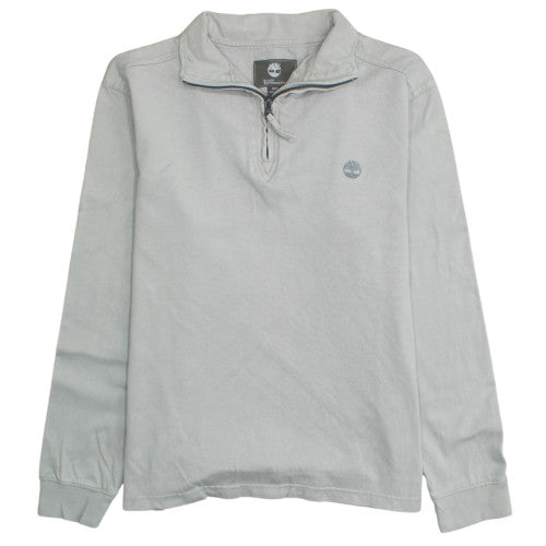 Timberland Men's Grey 1/2 Zip Regular Fit Cotton Sweatshirt M