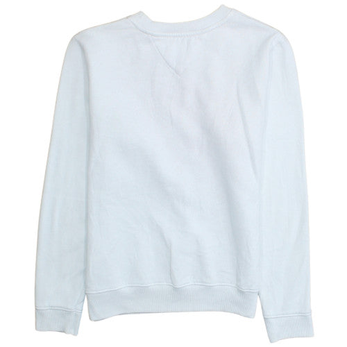 Tommy Jeans Womens White Small Crew Neck Cotton Sweatshirt