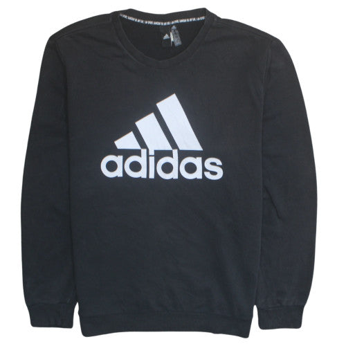 Adidas Mens Black XL Pullover Crew Neck Logo Sweatshirt