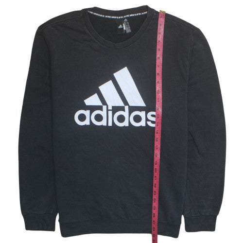 Adidas Mens Black XL Pullover Crew Neck Logo Sweatshirt