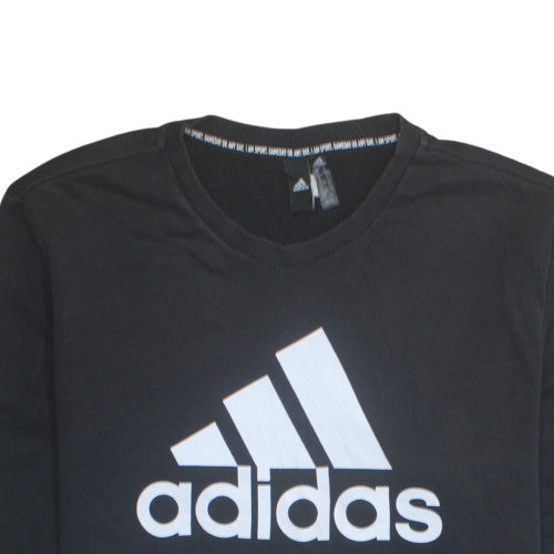 Adidas Mens Black XL Pullover Crew Neck Logo Sweatshirt