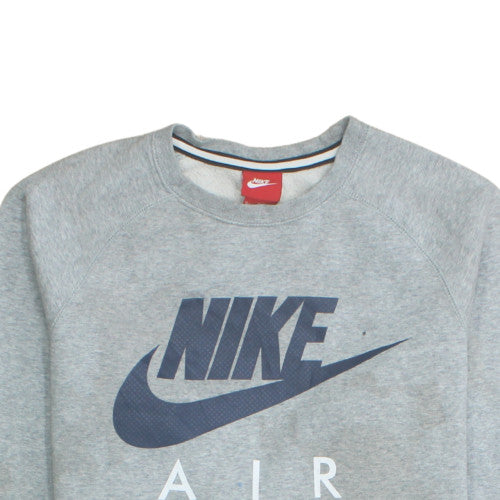 Nike Air Mens Grey Crew Neck Sweatshirt M Cotton Blend