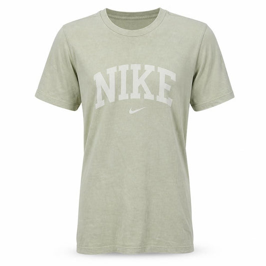 Front view of Nike Men's Beige Graphic Print Crew Neck Cotton T-Shirt XS