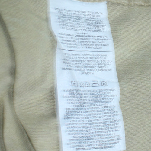 Nike Men's Beige Graphic Print Crew Neck Cotton T-Shirt XS