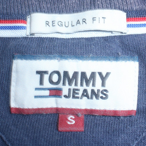 Tommy Jeans Men's Blue Sweatshirt S Regular Fit Cotton Logo Crew Neck