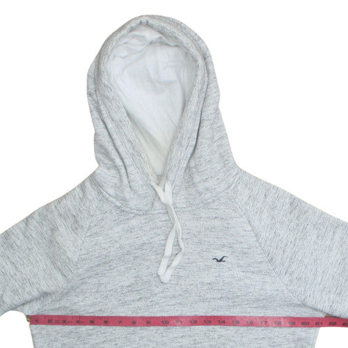 Hollister Women’s Grey Pullover Hoodie Small Soft Fleece Lined Casual