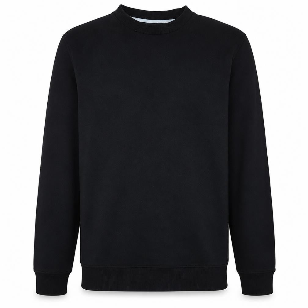 Front view of Quiksilver Men’s Black Crew Neck Pullover Sweatshirt, size L