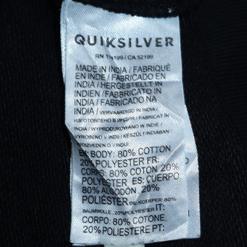 Quiksilver Men’s Black Crew Neck Pullover Sweatshirt Size L