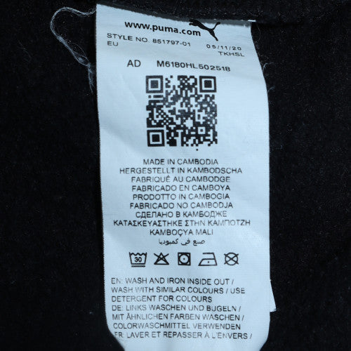 Puma Womens Black Pullover Hoodie Size 16 Logo Print Casual