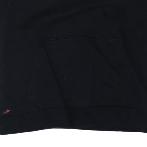 Puma Womens Black Pullover Hoodie Size 16 Logo Print Casual