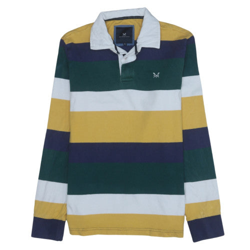 Crew Clothing Company Men's Multicoloured Long Sleeve Striped Polo L