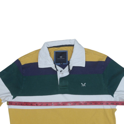 Crew Clothing Company Men's Multicoloured Long Sleeve Striped Polo L