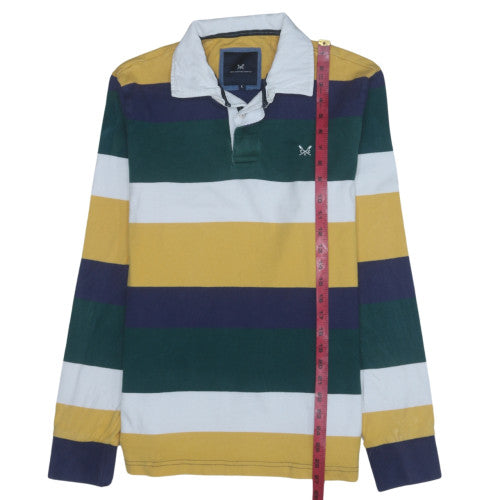 Crew Clothing Company Men's Multicoloured Long Sleeve Striped Polo L