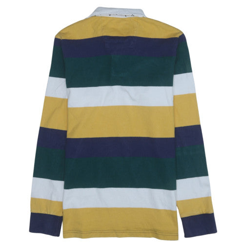 Crew Clothing Company Men's Multicoloured Long Sleeve Striped Polo L