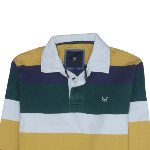 Crew Clothing Company Men's Multicoloured Long Sleeve Striped Polo L