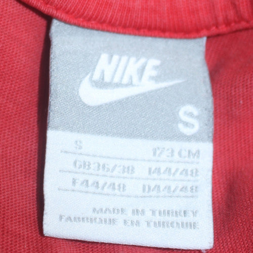 Nike Men's Red Crew Neck Short Sleeve Cotton T-Shirt Size S