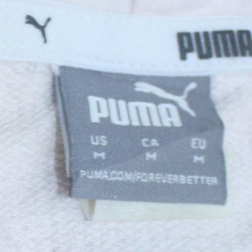 Puma Women’s White Hooded Pullover Sweatshirt M Casual Graphic Print