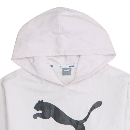 Puma Women’s White Hooded Pullover Sweatshirt M Casual Graphic Print