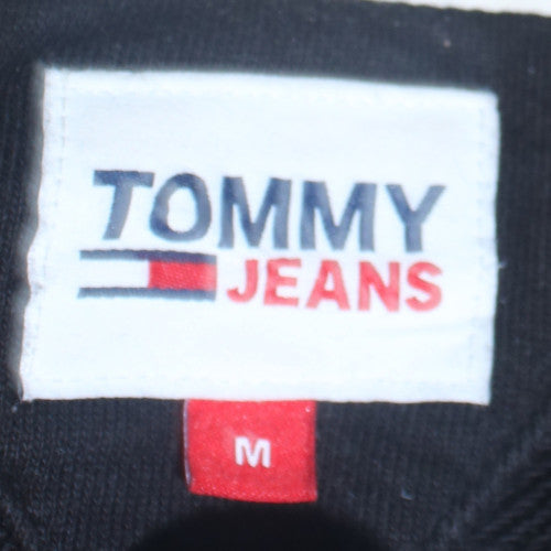 Tommy Jeans Men's Black Pullover Hoodie Medium Logo Fleece Sweatshirt
