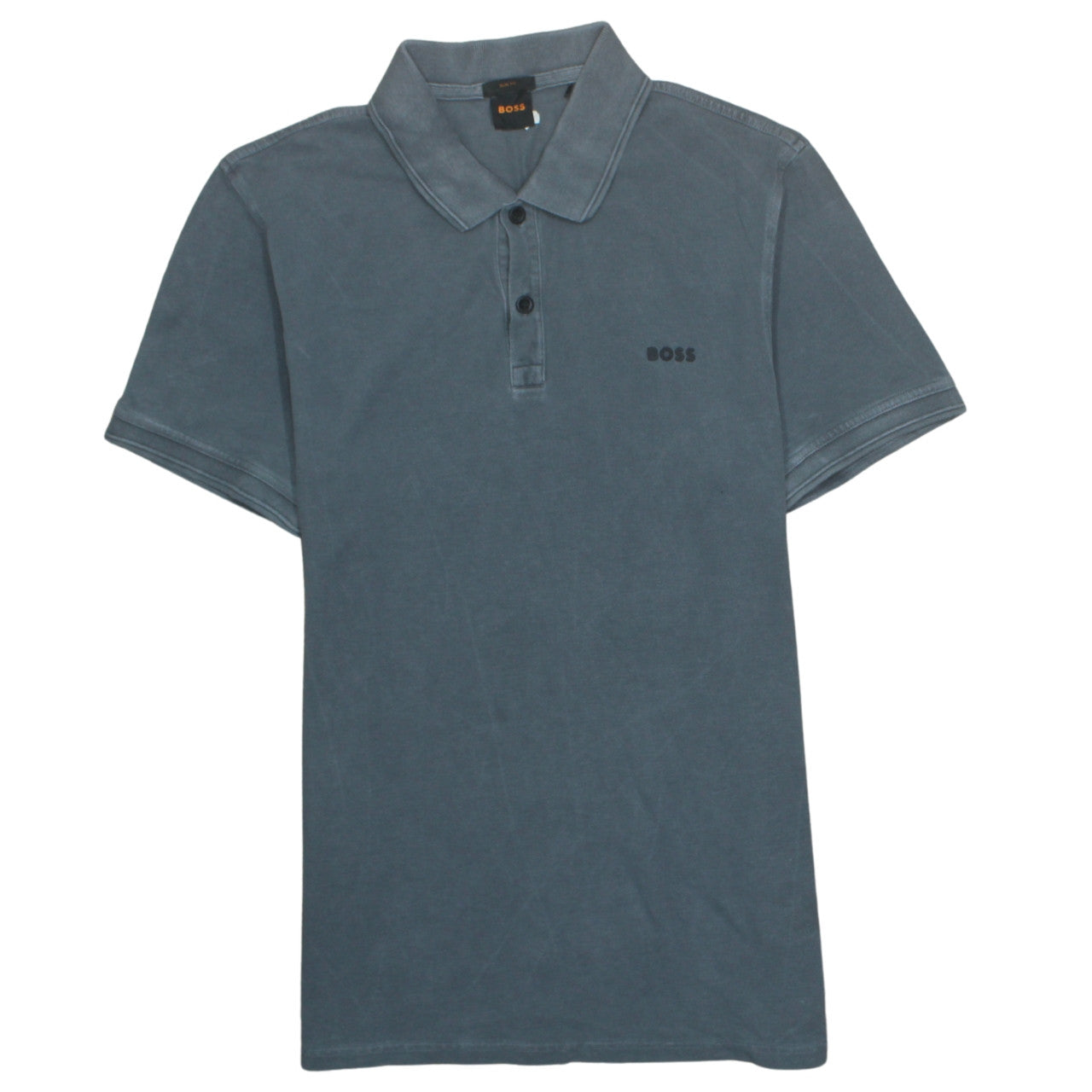 BOSS Men's Blue Slim Fit Cotton Polo Shirt Size L