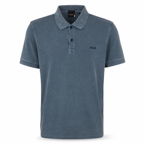 BOSS Men's Blue Slim Fit Cotton Polo Shirt Size L