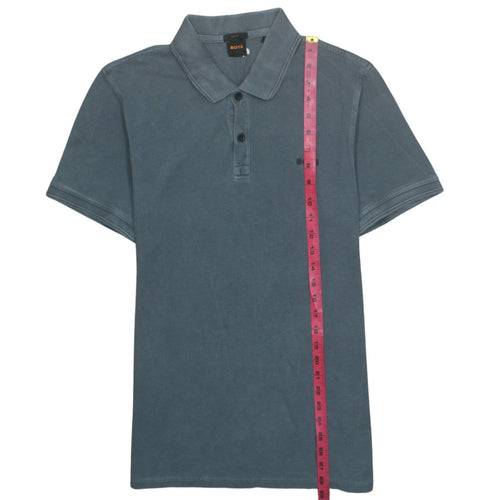 BOSS Men's Blue Slim Fit Cotton Polo Shirt Size L