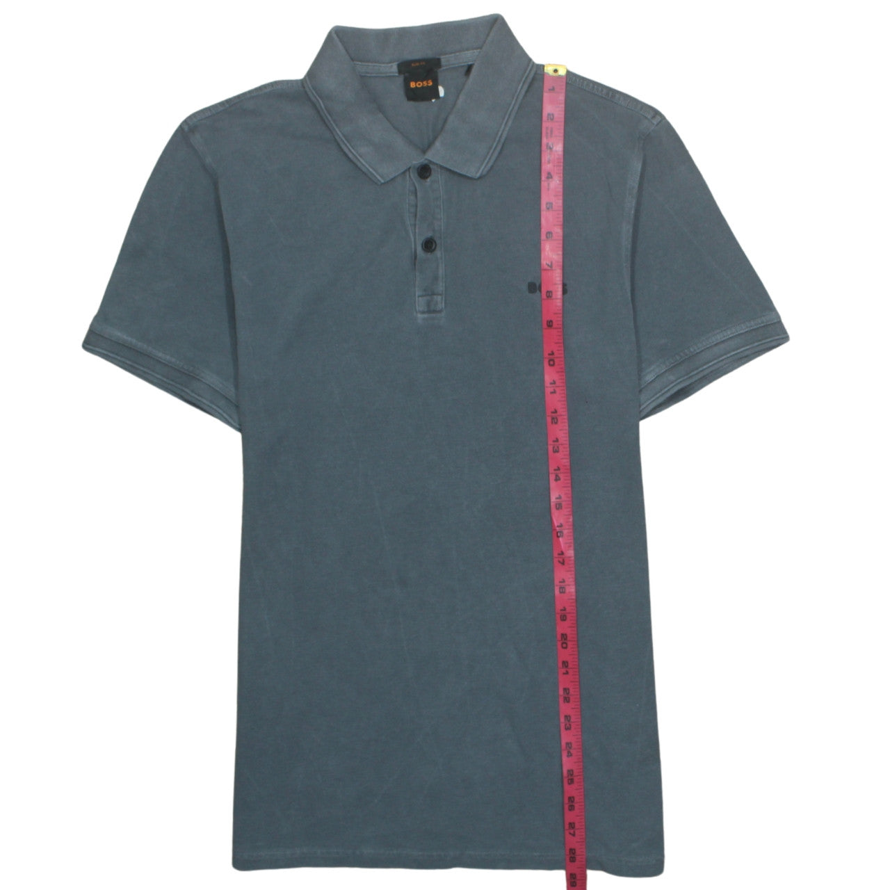 BOSS Men's Blue Slim Fit Cotton Polo Shirt Size L