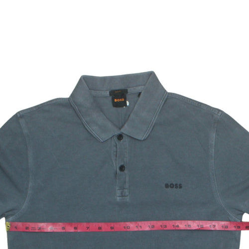 BOSS Men's Blue Slim Fit Cotton Polo Shirt Size L
