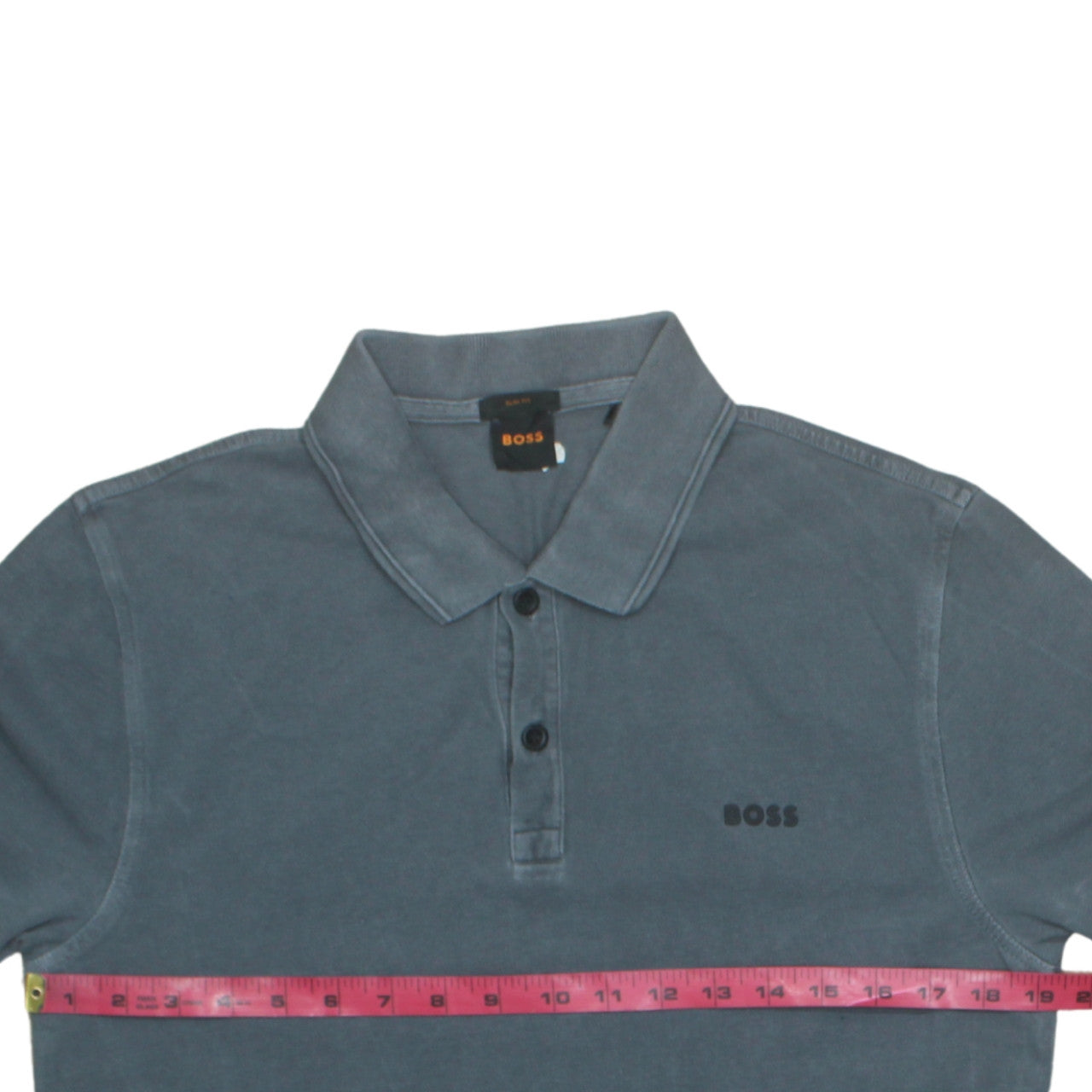 BOSS Men's Blue Slim Fit Cotton Polo Shirt Size L