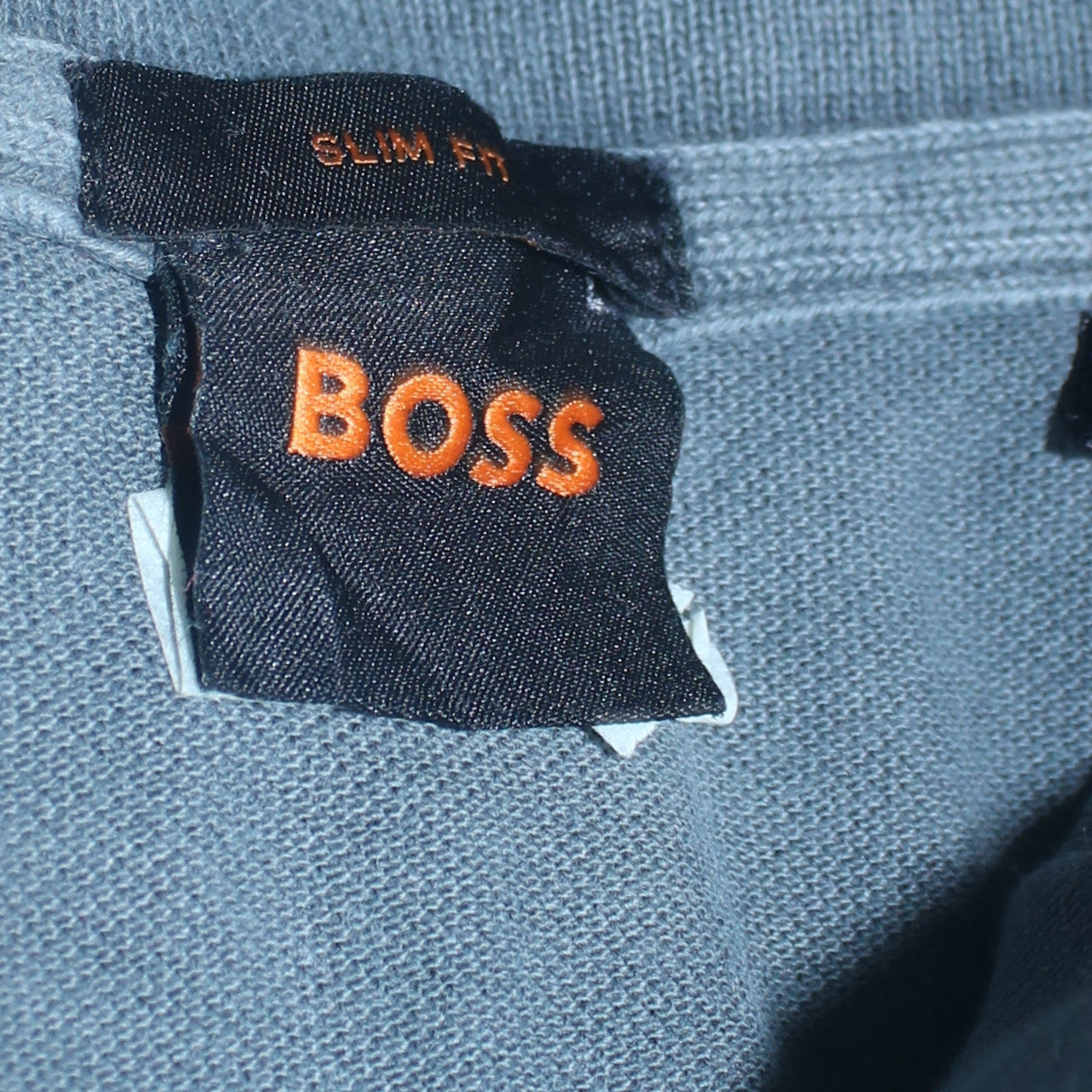 BOSS Men's Blue Slim Fit Cotton Polo Shirt Size L