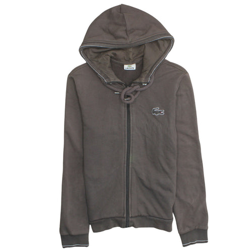 Lacoste Men's Brown Full Zip Hoodie Size M Classic Style